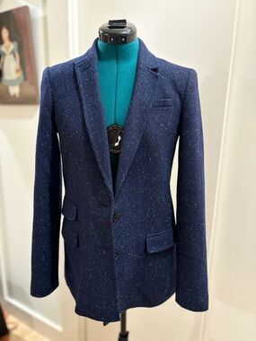 Banana Republic Navy Tweed Speckled Blazer